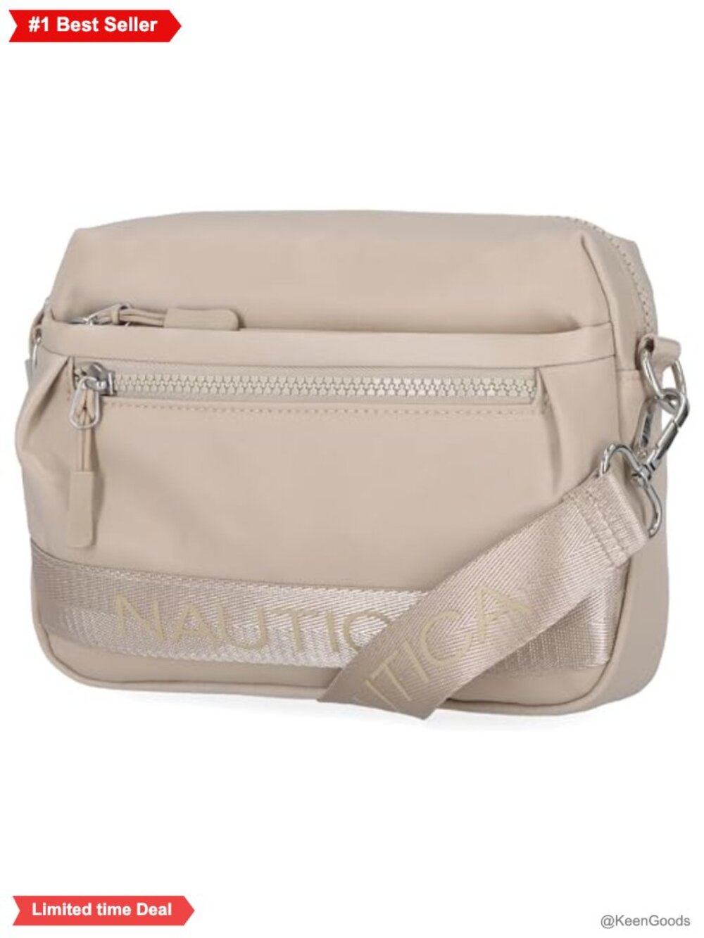 Nylon Crossbody Belt Bag Adjustable Strap Zip Pockets Travel Purse